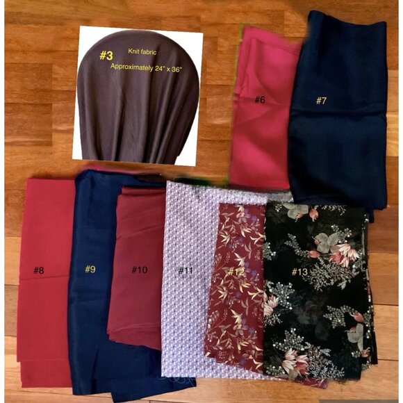 Satin Lining Fabric Mixed Color Lot of 9 Remnant Pieces Mixed Finishes Polyester - Picture 1 of 16